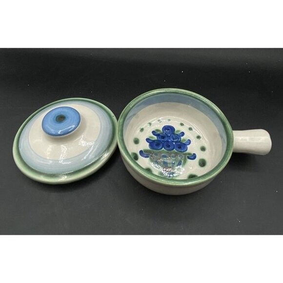 M A Hadley Blueberries Porringer Handled Soup Bowl with Lid - Picture 3 of 10